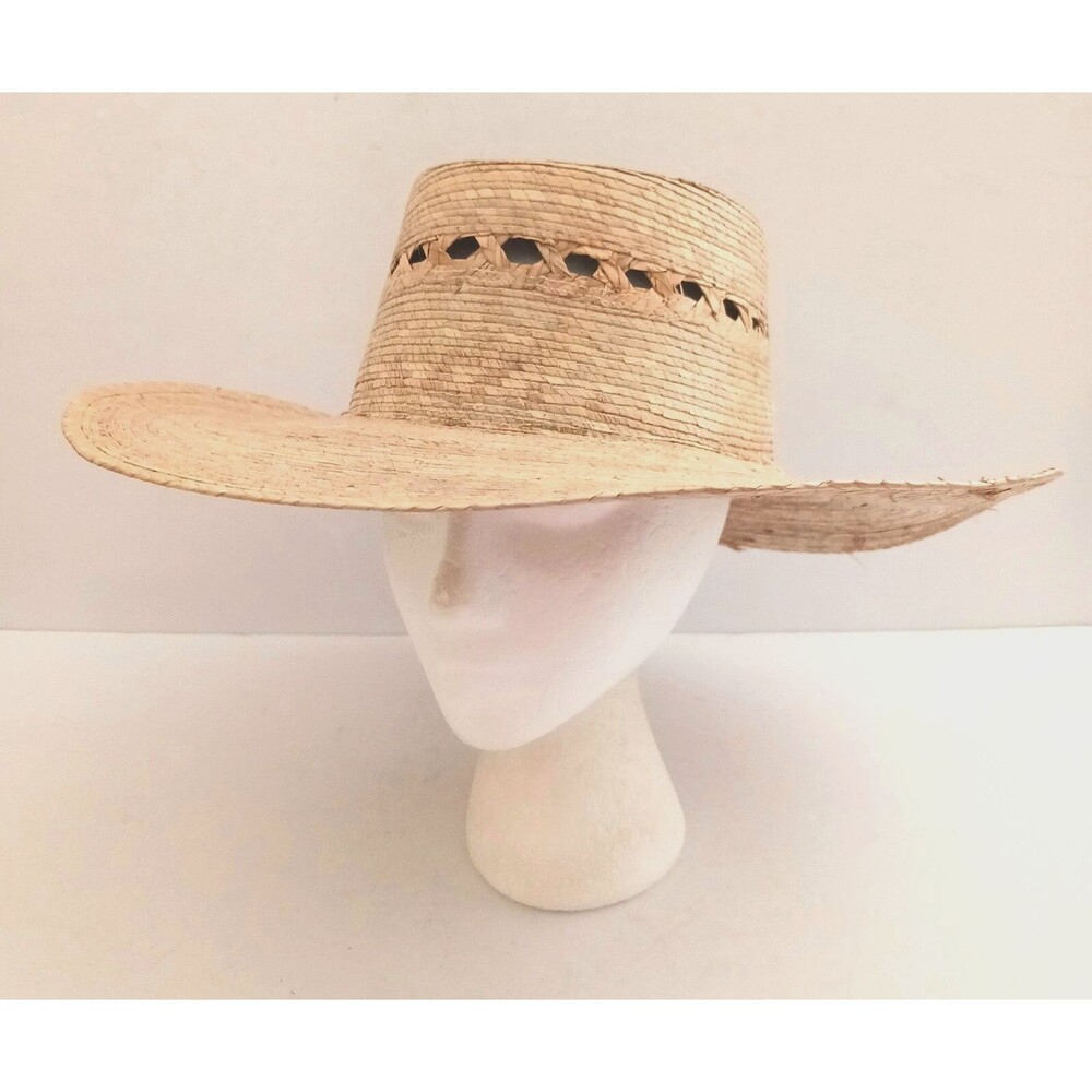 NEW Sahuayo Legitimo Palm Leaf Wide Brim Hat Made in Mexico Sz M